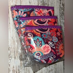 Koverz Floral Paisley Neoprene Pouch - Purple 3 pack